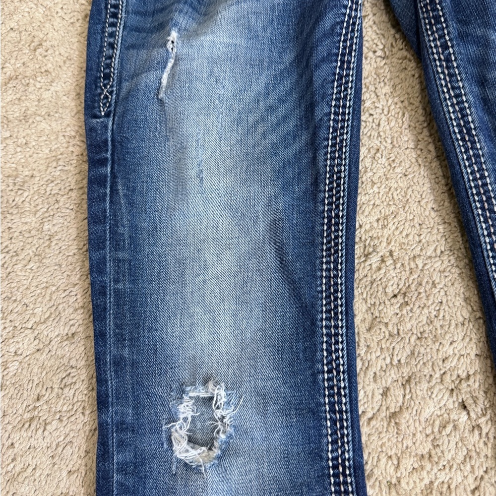 Rock Revival Jeans Womens Size 25 Drew Distressed Low Rise Y2K Medium Blue Denim - Picture 9 of 12